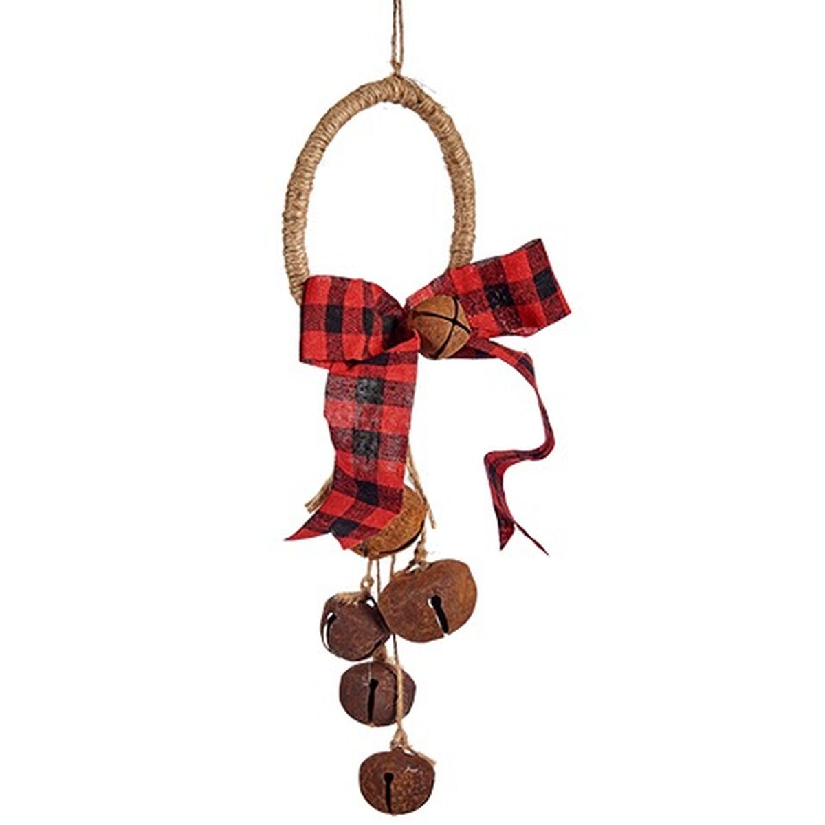 Décorations de Noël Lien Marron Noir Rouge Plastique 11,5 x 4 x 25 cm (24 Unités) - Sapin Belge