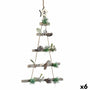 Décorations de Noël Sapin de Noël Marron Argenté Bois Plastique 34 x 5 x 65 cm (6 Unités) - Sapin Belge