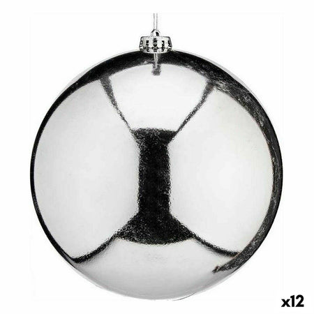 Boule de Noël Argenté Plastique 20 x 21 x 20 cm (12 Unités) - Sapin Belge