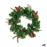 Couronne de Noël Ananas Fruits rouges Marron Rouge Vert Plastique 38 x 9 x 38 cm (12 Unités) - Sapin Belge