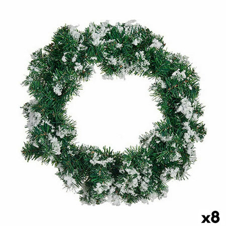 Couronne de Noël Blanc Vert 47 x 10 x 47 cm (8 Unités) - Sapin Belge