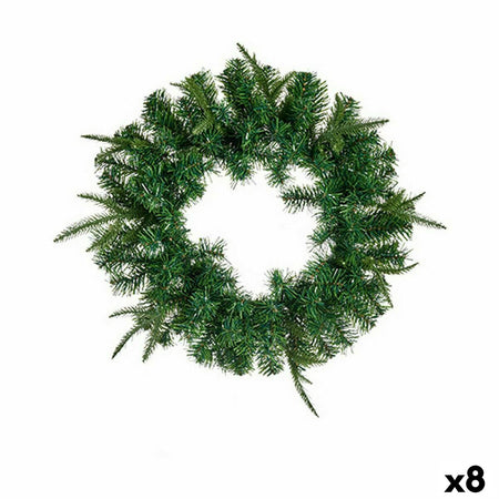 Couronne de Noël Vert 45 x 6 x 45 cm (8 Unités) - Sapin Belge
