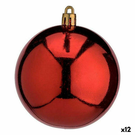 Lot de boules de Noël Rouge Plastique Ø 8 cm (12 Unités) - Sapin Belge