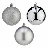 Lot de boules de Noël Argenté PVC Ø 8 cm (6 Unités) - Sapin Belge