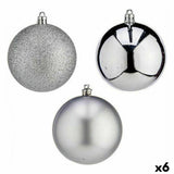 Lot de boules de Noël Argenté PVC Ø 8 cm (6 Unités) - Sapin Belge