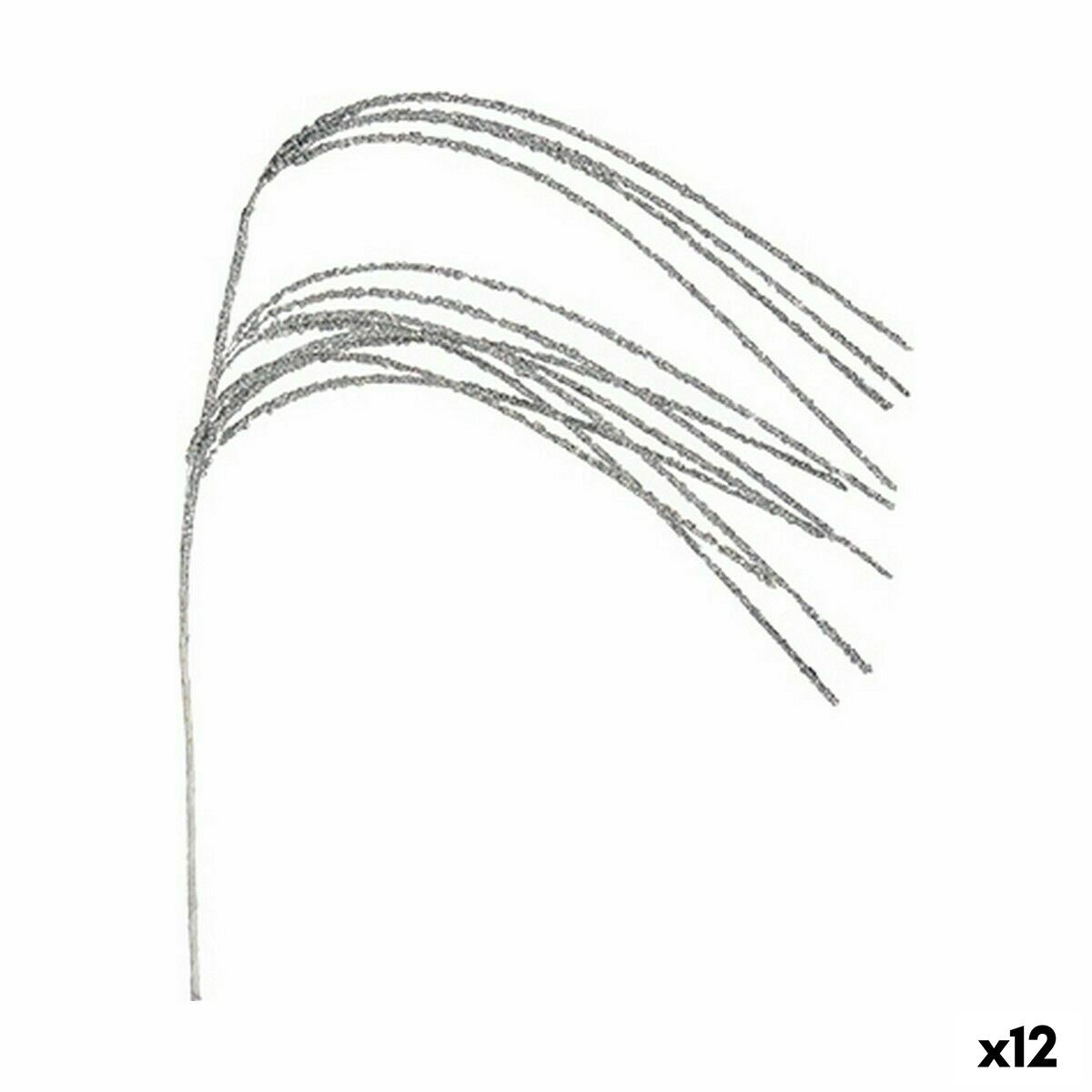 Fleur décorative Argenté 78 x 2 x 7 cm (12 Unités) - Sapin Belge