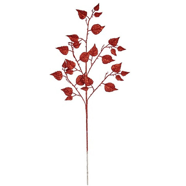 Branche Paillettes Rouge Plastique 42 x 73 x 3,5 cm (12 Unités) - Sapin Belge