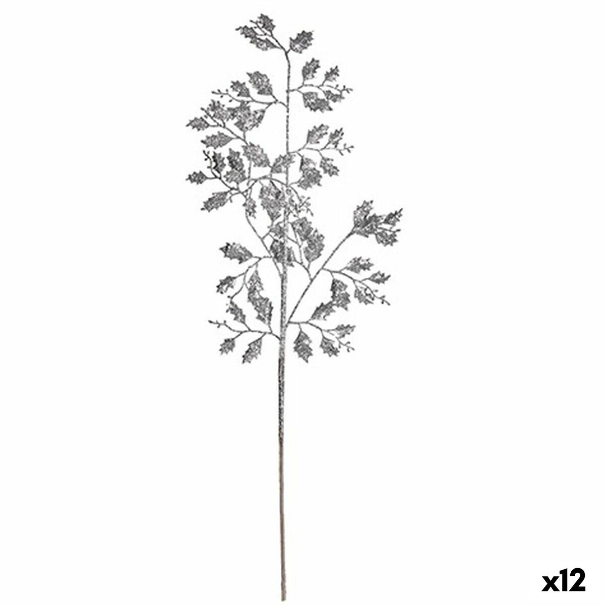 Branche Paillettes Argenté Métal Plastique 41 x 75 x 2,5 cm (12 Unités) - Sapin Belge