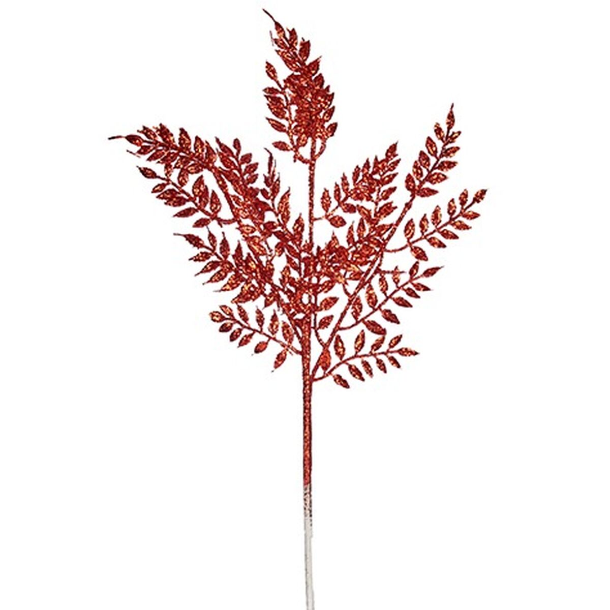 Branche Paillettes Rouge Métal Plastique 16 x 60 x 2 cm (12 Unités) - Sapin Belge