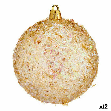 Lot de boules de Noël Doré Plastique 8 x 9 x 8 cm (12 Unités) - Sapin Belge