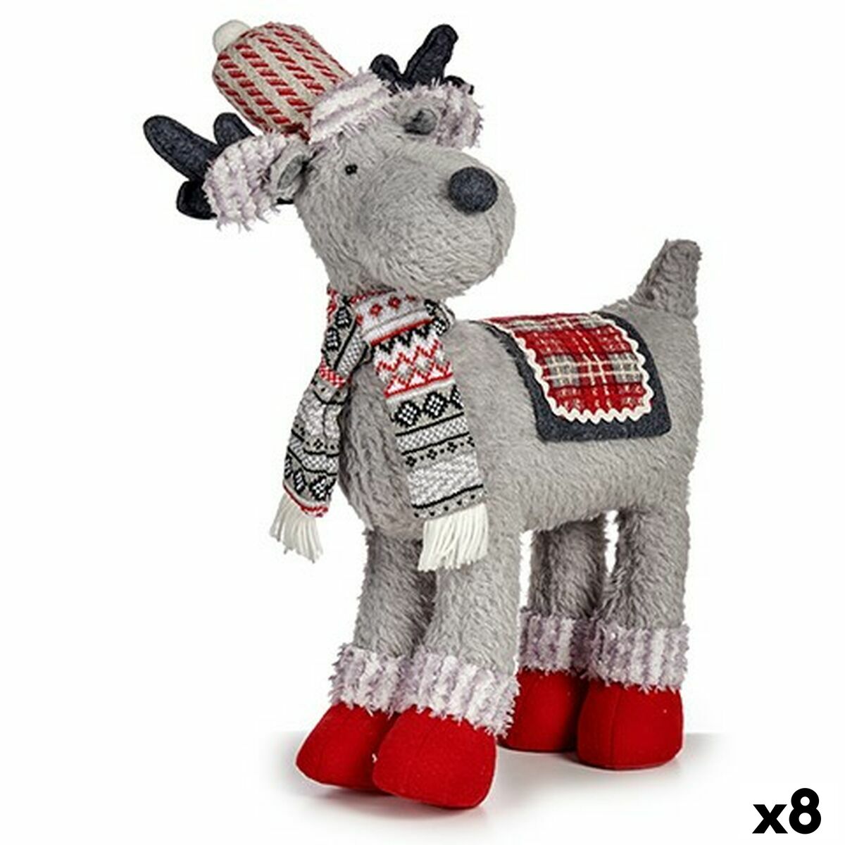 Figurine Décorative renne de noël Rouge Gris 125 x 45 x 48 cm (8 Unités) - Sapin Belge