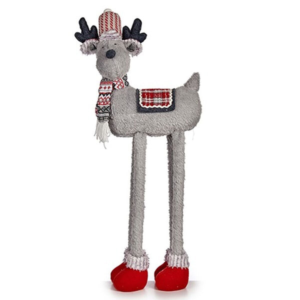 Figurine Décorative renne de noël Rouge Gris 23 x 55 x 49 cm (4 Unités) - Sapin Belge