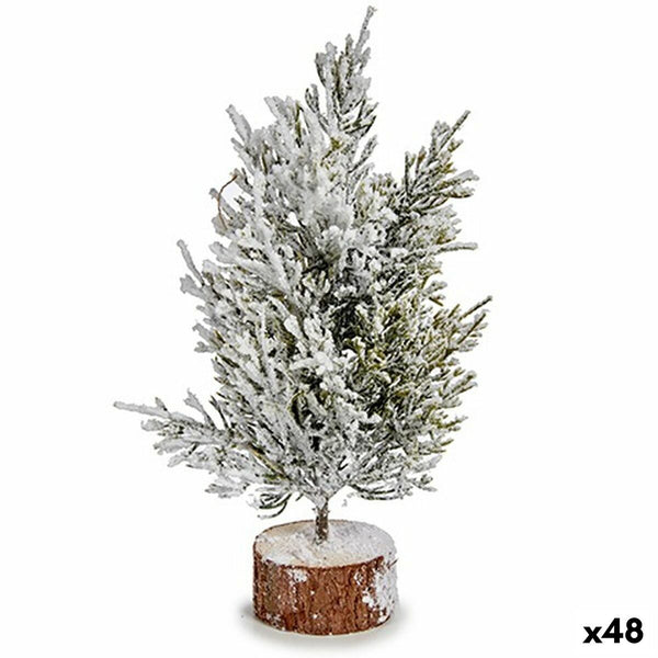 Sapin de Noël 120 cm Blanc Marron Vert Bois Plastique (48 Unités) - Sapin Belge