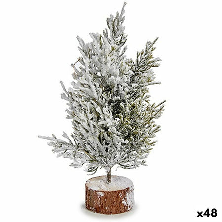 Sapin de Noël 120 cm Blanc Marron Vert Bois Plastique (48 Unités) - Sapin Belge