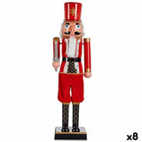 Figurine Décorative Casse-Noisette Noir Rouge Plastique 10 x 37 x 9 cm (8 Unités) - Sapin Belge