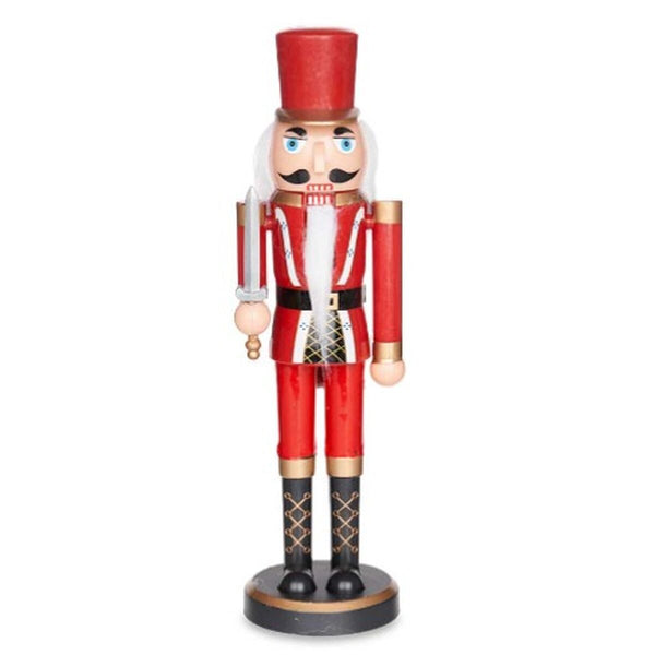 Figurine Décorative Casse-Noisette Noir Rouge Plastique 7,5 x 28 x 7,5 cm (12 Unités) - Sapin Belge