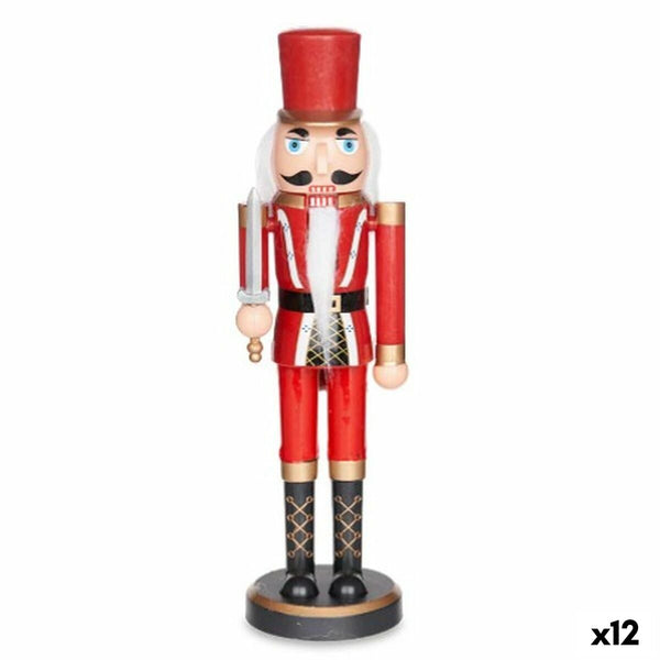 Figurine Décorative Casse-Noisette Noir Rouge Plastique 7,5 x 28 x 7,5 cm (12 Unités) - Sapin Belge