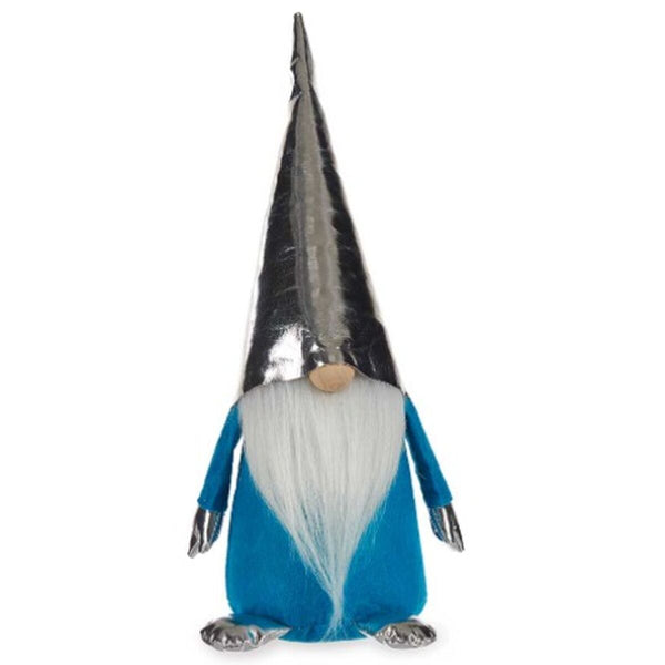 Figurine Décorative Gnome Bleu Blanc Argenté Polyester Bois Sable 12 x 32 x 13 cm (24 Unités) - Sapin Belge