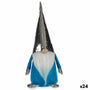 Figurine Décorative Gnome Bleu Blanc Argenté Polyester Bois Sable 12 x 32 x 13 cm (24 Unités) - Sapin Belge