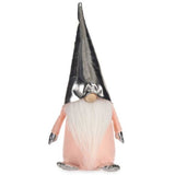 Figurine Décorative Gnome Blanc Rose Argenté Polyester Bois Sable 12 x 34 x 13 cm (24 Unités) - Sapin Belge