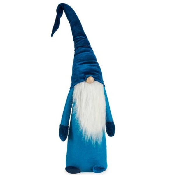 Figurine Décorative Gnome Bleu Blanc Argenté Polyester Bois Sable 20 x 100 x 25 cm (8 Unités) - Sapin Belge