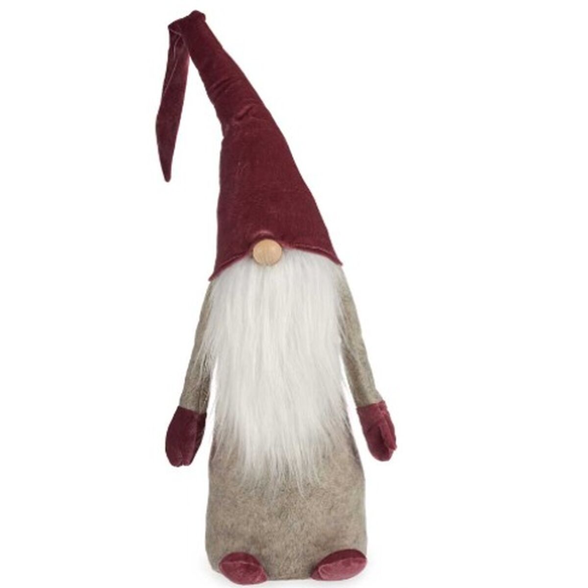 Figurine Décorative Gnome Blanc Gris Rose Polyester Bois Sable 20 x 100 x 25 cm (8 Unités) - Sapin Belge