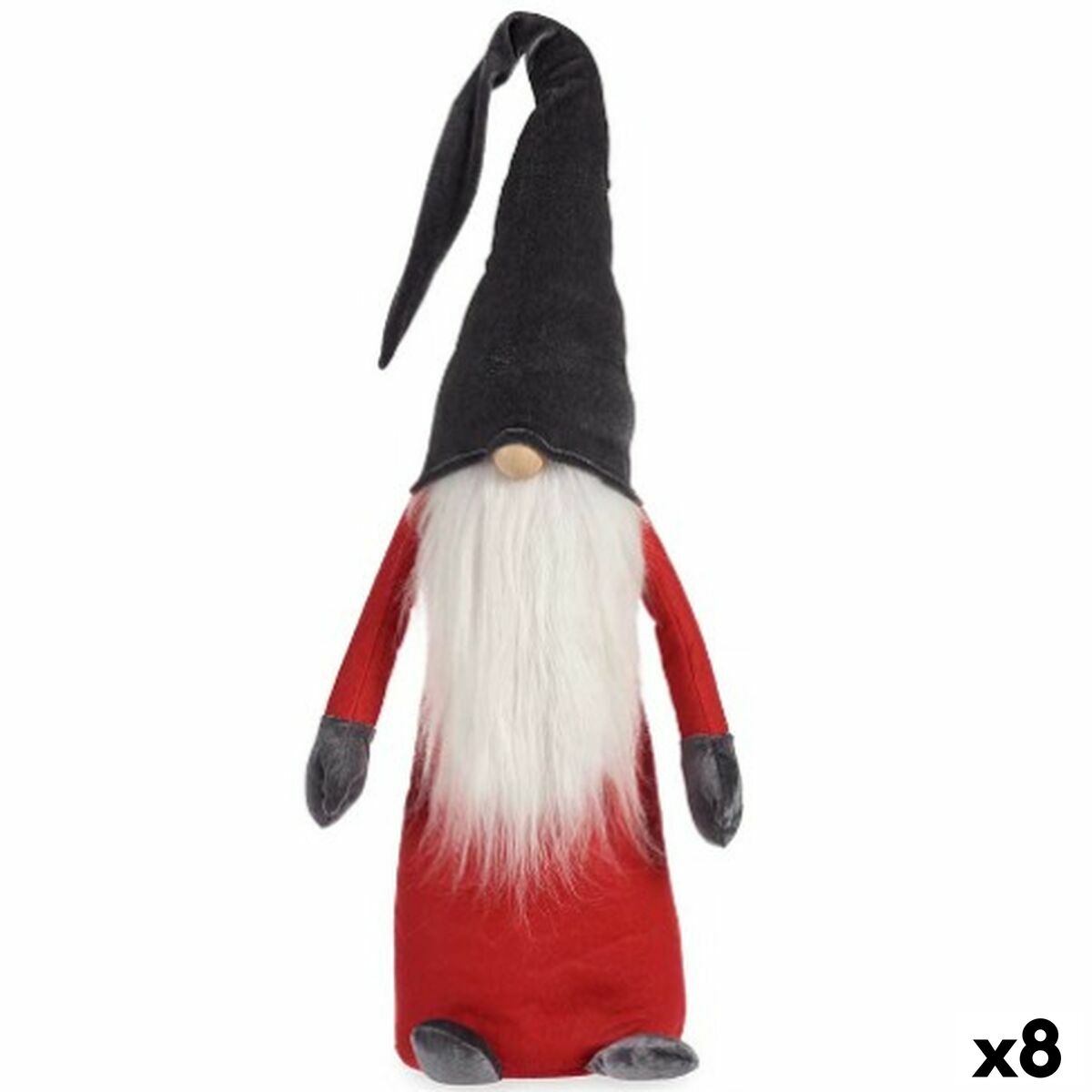 Figurine Décorative Gnome Blanc Rouge Gris Polyester Bois Sable 20 x 100 x 25 cm (8 Unités) - Sapin Belge