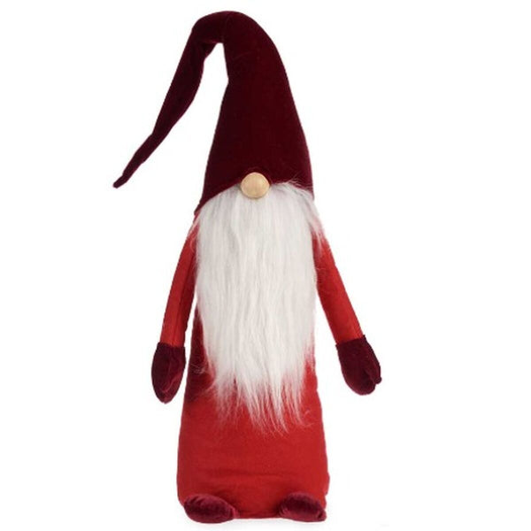 Figurine Décorative Gnome Blanc Rouge Polyester Bois Sable 20 x 100 x 25 cm (8 Unités) - Sapin Belge