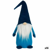 Figurine Décorative Gnome Bleu Blanc Polyester Bois Sable 14 x 48 x 17,5 cm (16 Unités) - Sapin Belge