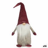 Figurine Décorative Gnome Blanc Gris Rose Polyester Bois Sable 14 x 48 x 17,5 cm (16 Unités) - Sapin Belge