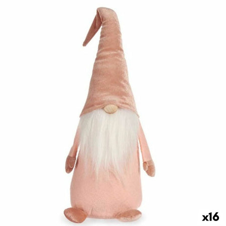 Figurine Décorative Gnome Rose Polyester Bois Sable 14 x 48 x 17,5 cm (16 Unités) - Sapin Belge