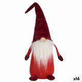 Figurine Décorative Gnome Blanc Rouge Polyester Bois Sable 14 x 48 x 17,5 cm (16 Unités) - Sapin Belge