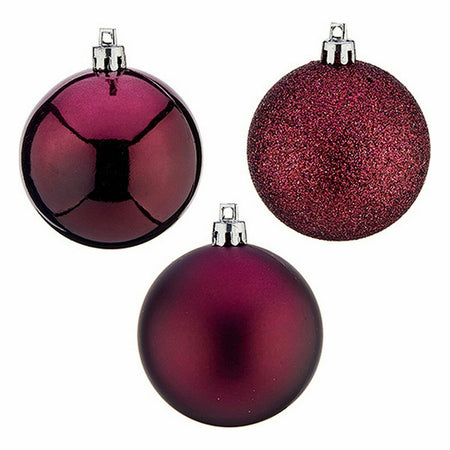 Lot de boules de Noël Violet Plastique 6 x 7 x 6 cm (30 Unités) - Sapin Belge
