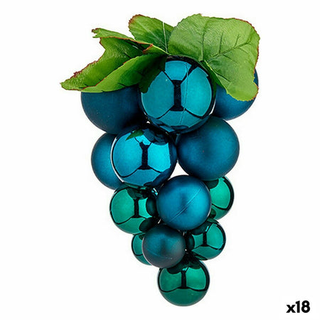 Boule de Noël Raisins Petit Bleu Plastique 14 x 14 x 25 cm (18 Unités) - Sapin Belge