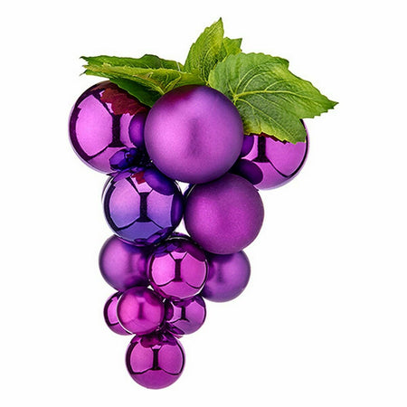 Boule de Noël Raisins Moyen Violet Plastique 19 x 28 x 19 cm (12 Unités) - Sapin Belge