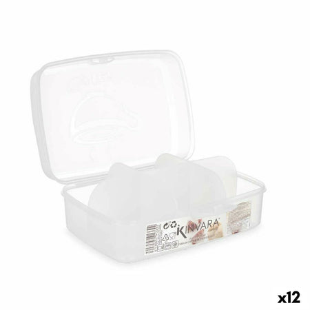Boîte de rangement avec couvercle Transparent Plastique 21,5 x 8 x 14,6 cm (12 Unités) - Sapin Belge