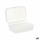 Boîte de rangement avec couvercle Blanc Transparent Plastique 21,5 x 8,5 x 15 cm (12 Unités) - Sapin Belge