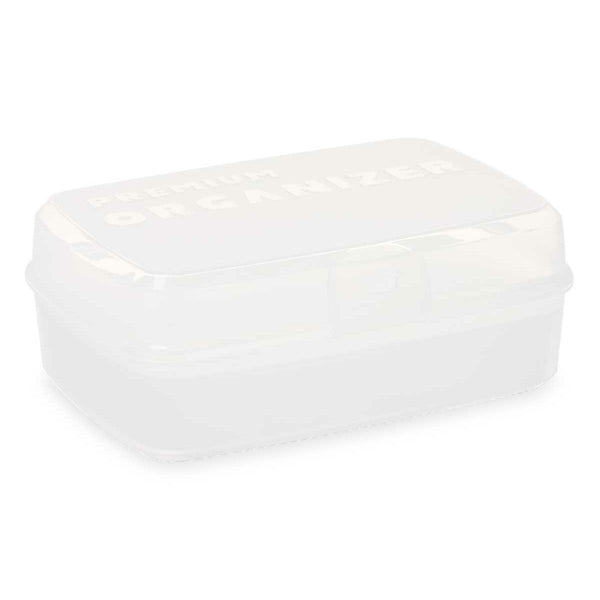 Boîte de rangement avec couvercle Blanc Transparent Plastique 21,5 x 8,5 x 15 cm (12 Unités) - Sapin Belge