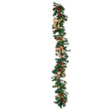 Guirlande de Noël Branche Rouge Vert 22 x 10 x 176 cm (4 Unités) - Sapin Belge