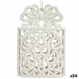 Décorations de Noël Boîte Cadeau Blanc Plastique Paillettes 7,4 x 12 x 4 cm (24 Unités) - Sapin Belge