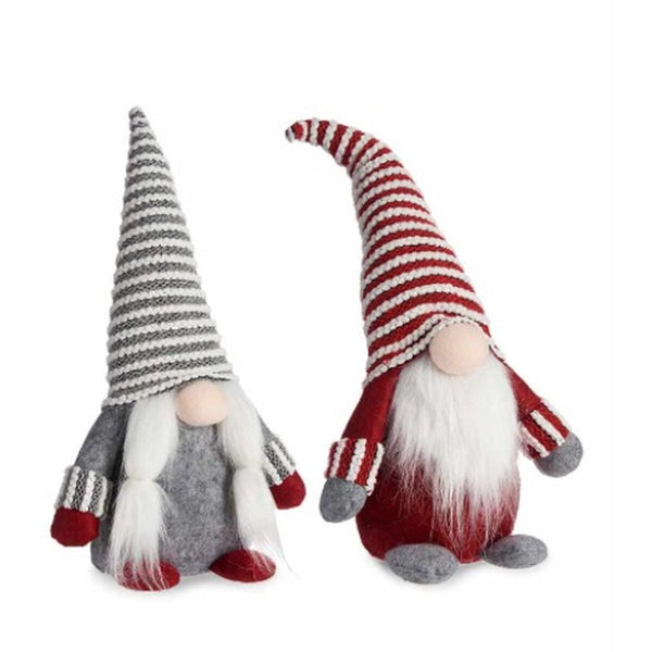 Figurine Décorative Gnome Rouge Gris 12 x 38 x 21 cm - Sapin Belge