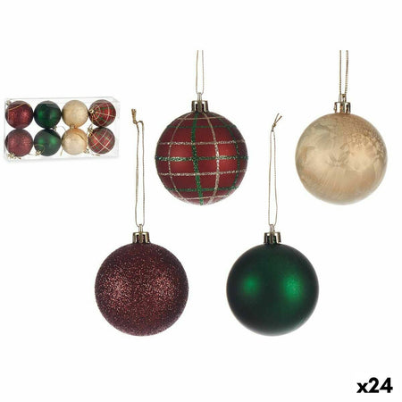 Lot de boules de Noël Multicouleur 6 cm Plastique (24 Unités) - Sapin Belge