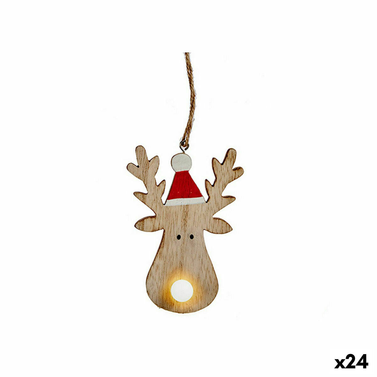 Décorations de Noël Renne Marron Bois 7,5 x 2,5 x 17 cm (24 Unités) - Sapin Belge