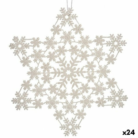 Décorations de Noël Étoile Nacre noire 31,5 x 32 x 0,1 cm (24 Unités) - Sapin Belge