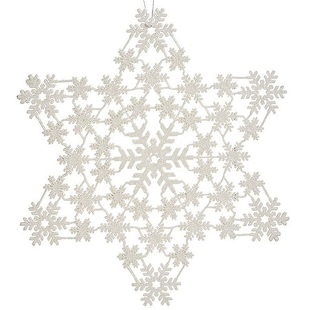 Décorations de Noël Étoile Blanc 31,5 x 32 x 0,1 cm (24 Unités) - Sapin Belge