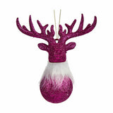 Décorations de Noël Renne Fuchsia Plastique Paillettes 13,5 x 15,5 x 7 cm (24 Unités) - Sapin Belge