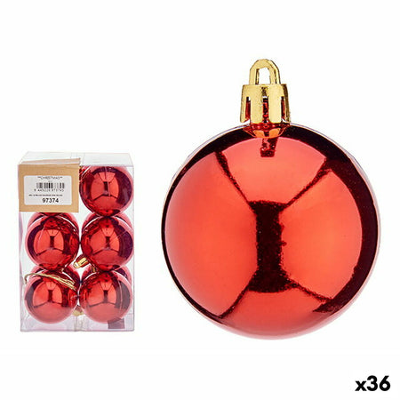 Lot de boules de Noël Rouge Plastique Ø 5 cm (36 Unités) - Sapin Belge