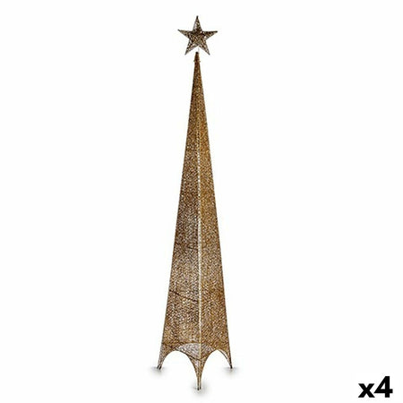 Sapin de Noël Tour Étoile Doré Métal Plastique 39 x 186 x 39 cm (4 Unités) - Sapin Belge