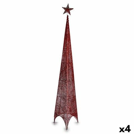 Sapin de Noël Tour Rouge Métal Plastique 39 x 186 x 39 cm (4 Unités) - Sapin Belge