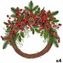 Couronne de Noël Marron Rouge Vert 54 x 11 x 60 cm (4 Unités) - Sapin Belge